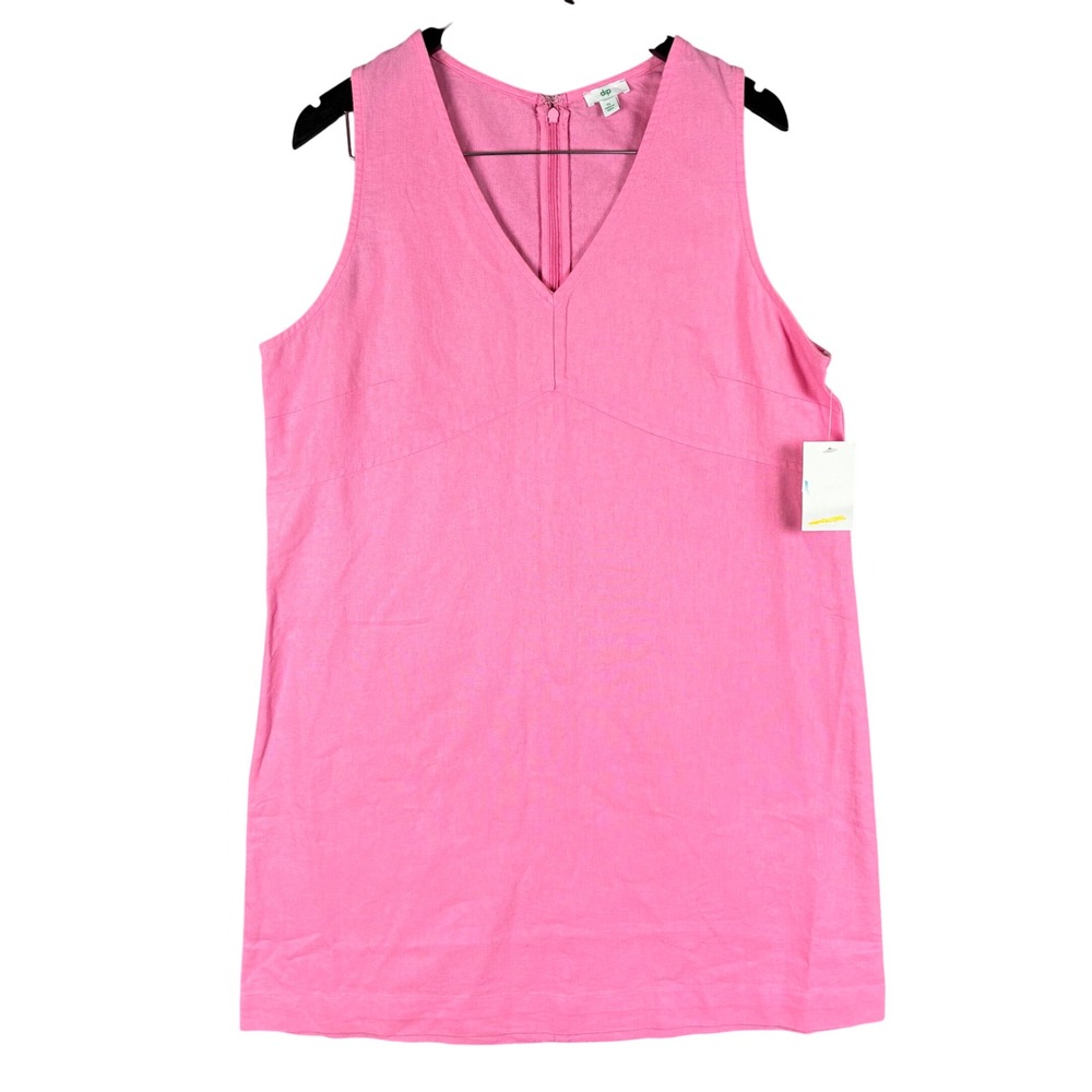 NWT Dip Linen Cotton Dress Women XL Mini Bubblegum Pink‎ Preppy Beach Resort